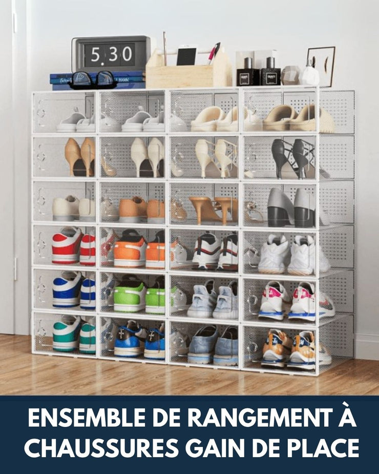 Lot de 10 Étagères à Chaussures Gain de Place – Organisateur Modulable