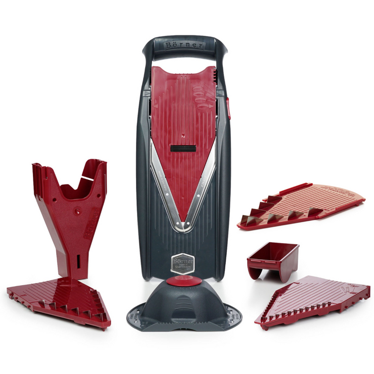 Börner V5 Mandolina - Set Base 4 piezas ¡para rebanadas perfectas! 
