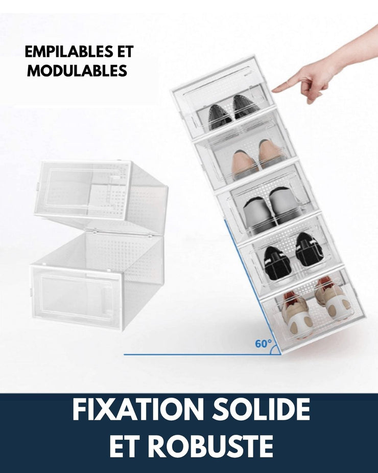 Lot de 10 Étagères à Chaussures Gain de Place – Organisateur Modulable