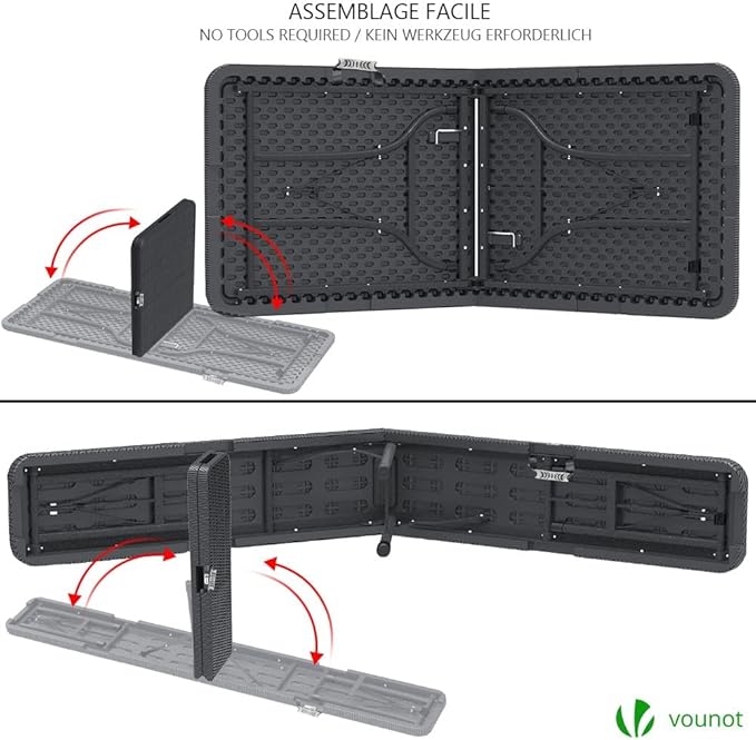 Jardin Pro BE | Table + 2 Bancs, Intérieur/Extérieur, Pliable
