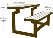 Lifetime Verwandelbare Bank - 140 cm lang 
