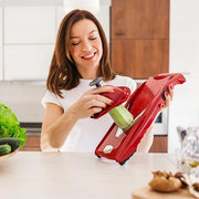 Cepillo de verduras Börner V1 ClassicLine Juego básico (4 piezas) • Cepillo en V clásico + Portafrutas + discos e inserto de seguridad • Rallador de verduras para rodajas (BE) 