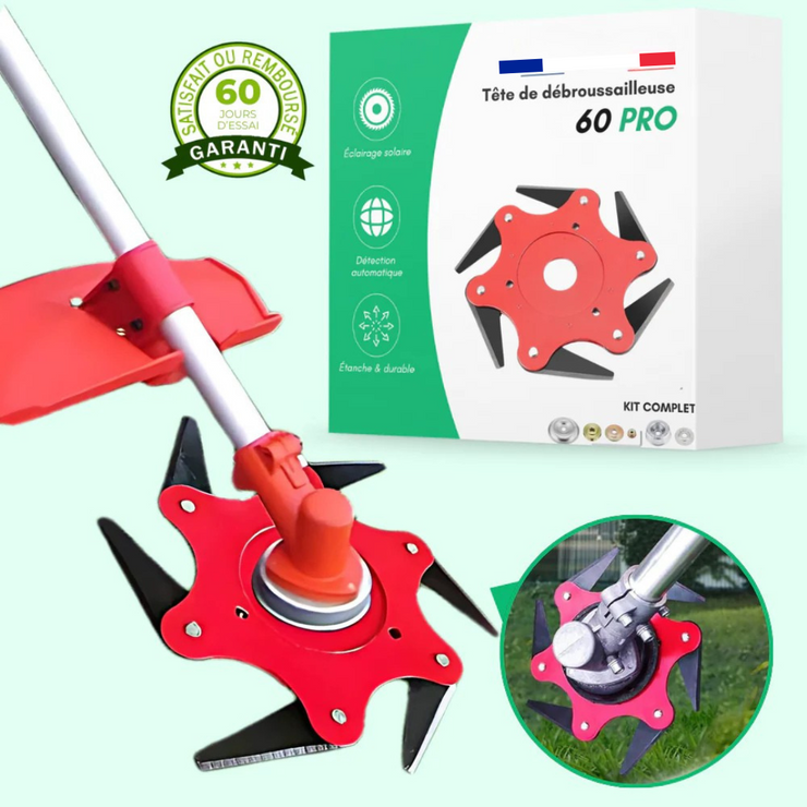 C60 PRO Tête de Coupe Universelle – Outil Polyvalent pour un Jardin Impeccable
