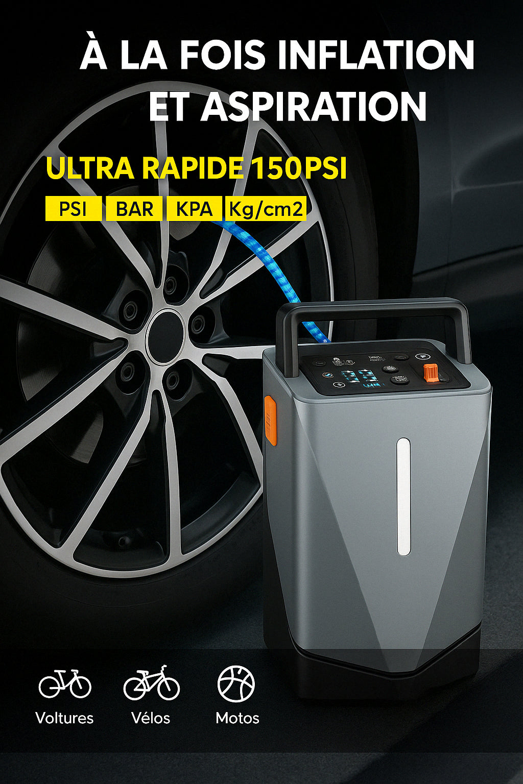 Démarreur de Voiture avec Compresseur Intégré 🟢 Offre Active